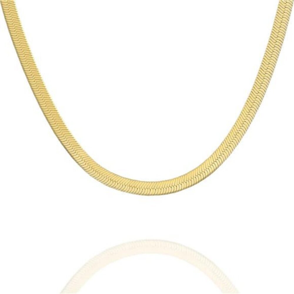Snake Chain Necklace 925 Sterling Silver 22K Gold
